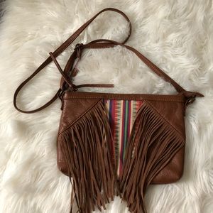 Fringe and Aztec cross body purse.